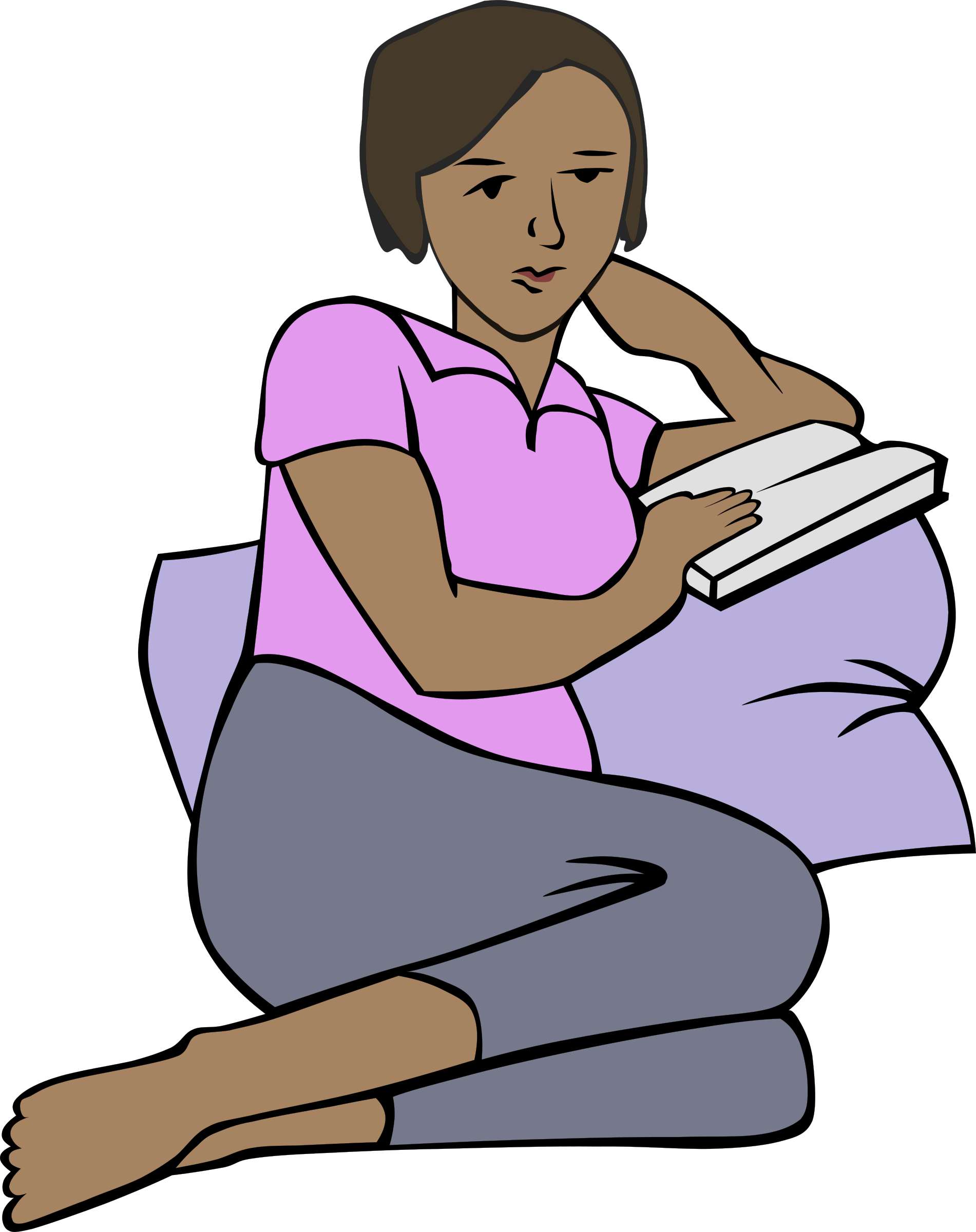 Big Image - Adult Reading Clipart (1901x2400)