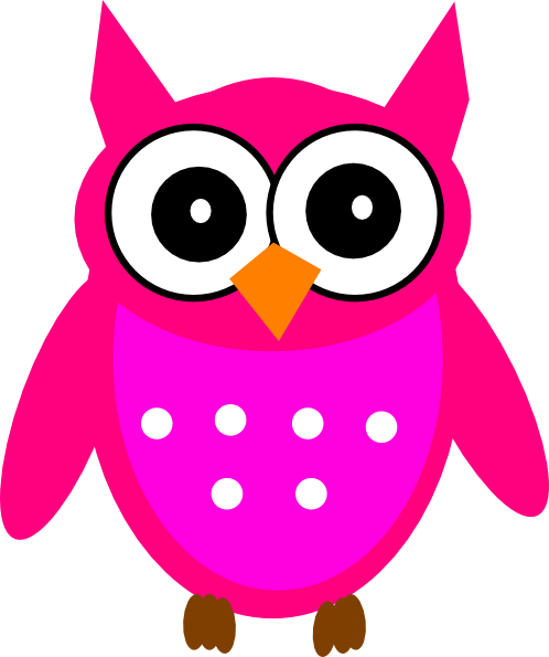 Pink Owl Clip Art - Transparent Background Wise Owl Clipart (498x595)