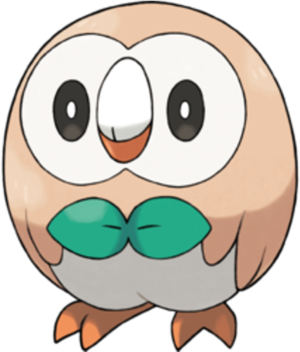 Cute Owl Black And White Clipart - Pokemon Rowlet (500x500)