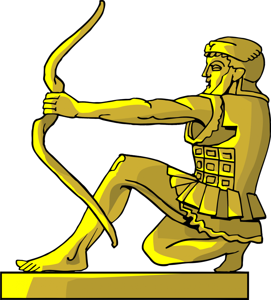 Illustrated Yoga Archer Pose For Building Confidence - Golden Statue 4 (930x1030)