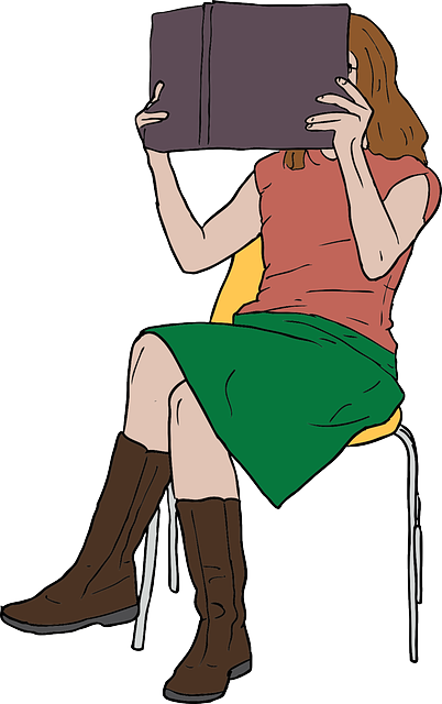 Female, Woman, Girl, Reading, Book - Girl Reading Clip Art (402x640)