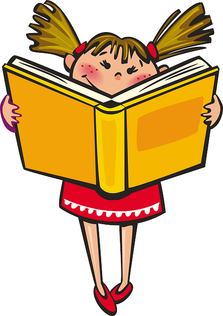 Happy Girl, Book, School, Reading, Learning, Happy - Lezen Png (452x640)
