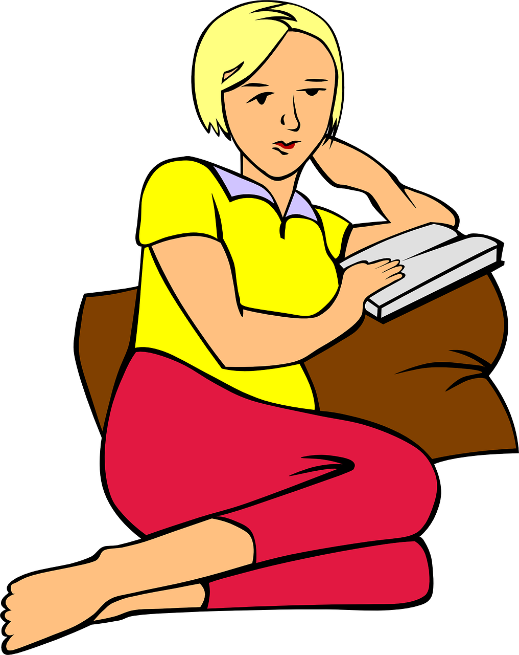 Clipart Women Reading (1016x1280)