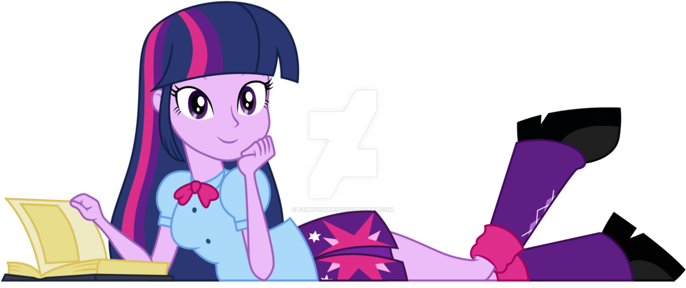 Twilight Sparkle Reading By Famousmari5 - Equestria Girls Twilight Reading (1366x585)