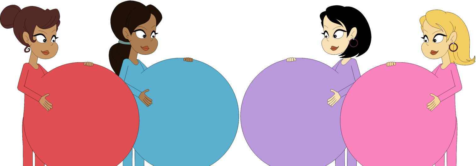 [request] Reading Womb Ladies Vore In Unitards By Angry-signs - Cartoon (1513x528)