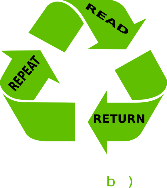 Book Return Clipart - Recycle Symbol (534x601)