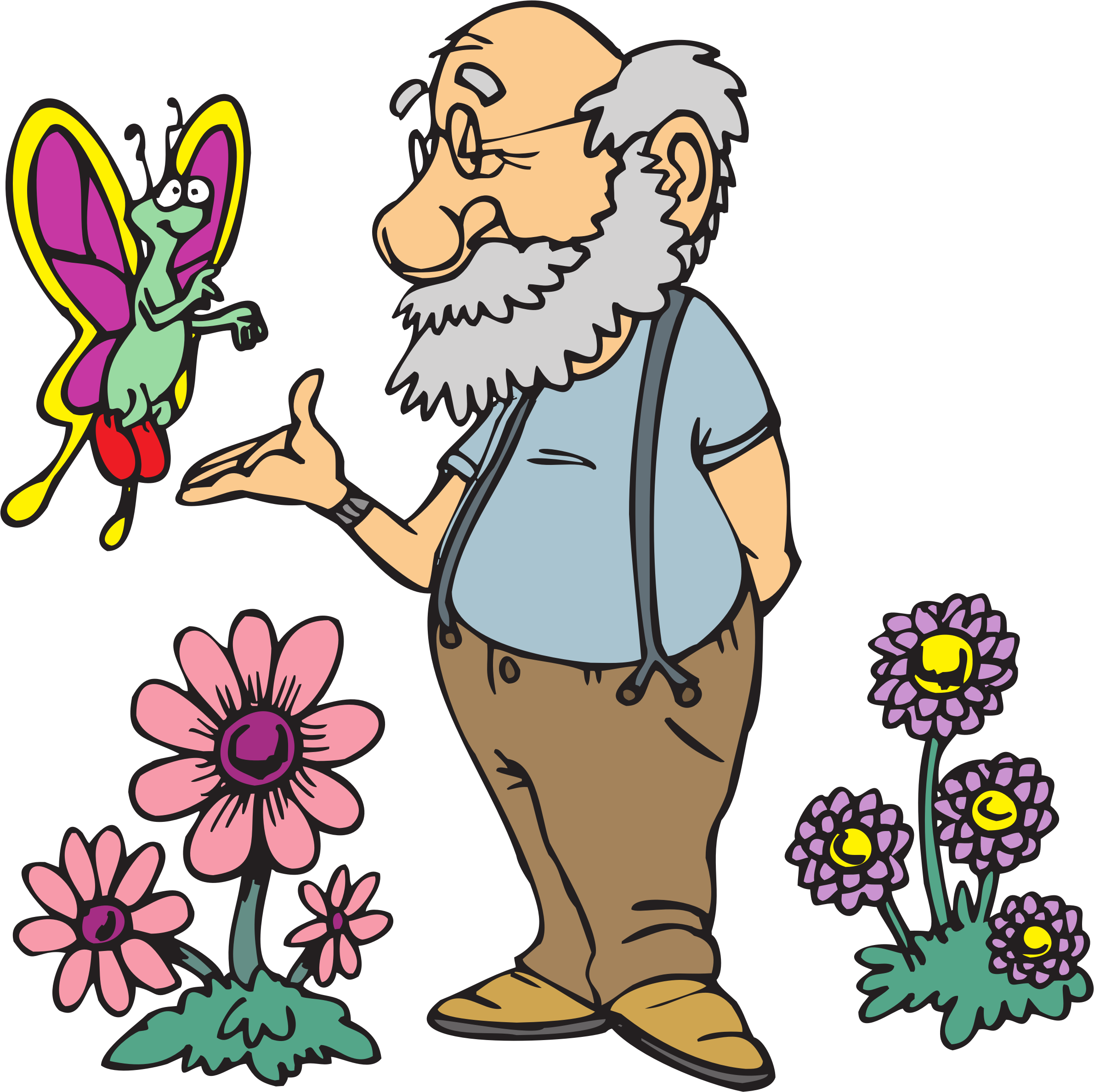 Big Image - Old Man With A Beard Cartoon (2381x2377)