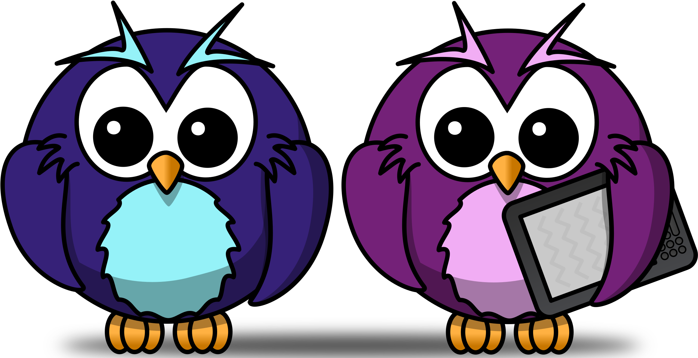 Big Image - Cartoon Owl Shower Curtain (2400x1200)