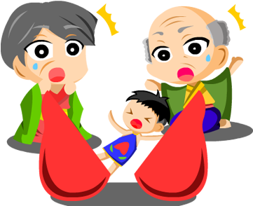 He Begged The Old Man And Woman To Allow Him Go To - Cartoon (360x360)