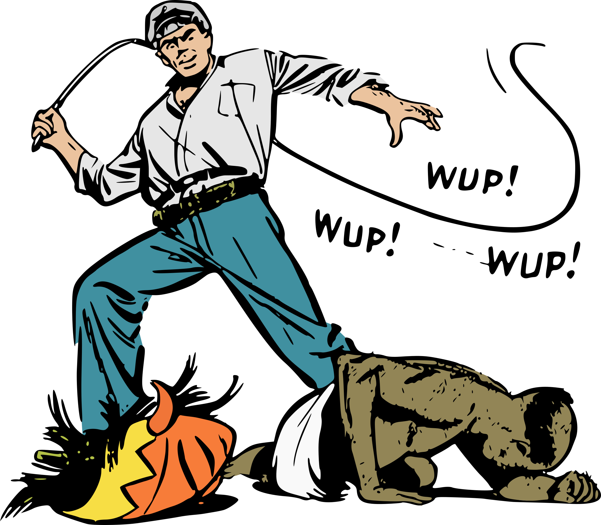 Big Image - Person Whipping Clip Art (2400x2098)