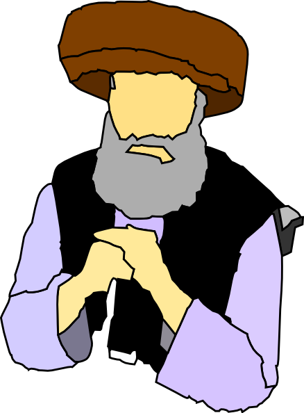 Old Man Cluching Fists Clip Art - Sheikh Clipart (438x594)