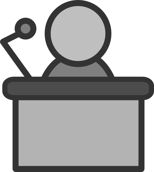 Podium Black Women Clipart - Podium With Microphone Clipart (534x594)
