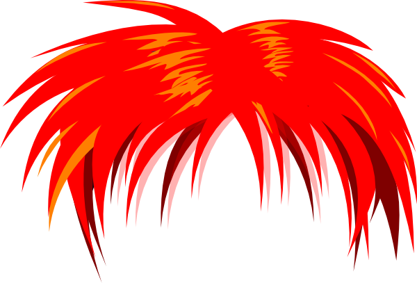 Anime Hair Red Clip Art At Clker - Anime Boy Hair Png (600x407)