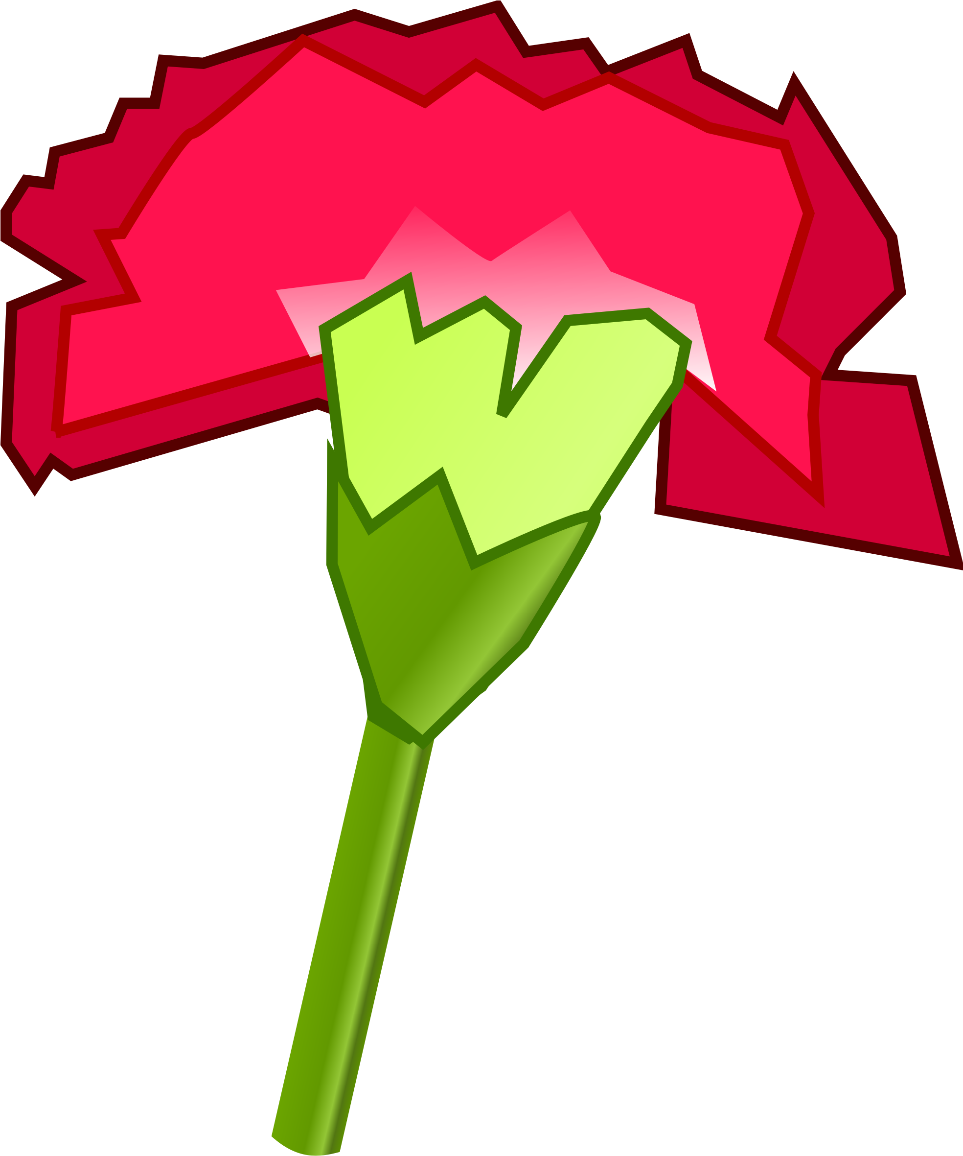 Free Vector Carnation Flower Clip Art - Carnation Cartoon (1967x2400)