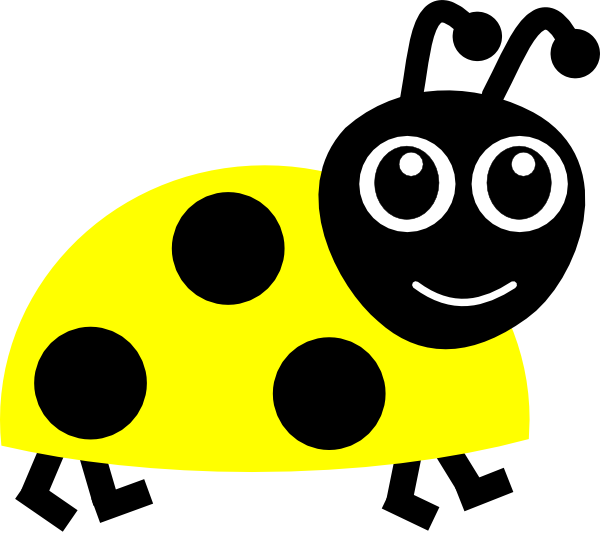 Yellow Clipart Bug - Yellow Ladybug Clipart (600x534)