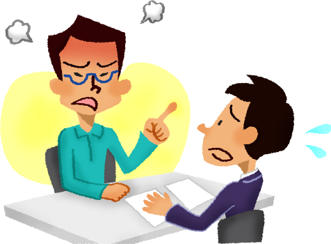 Angry Man In Consultation - Cartoon Angry Person Png (476x350)