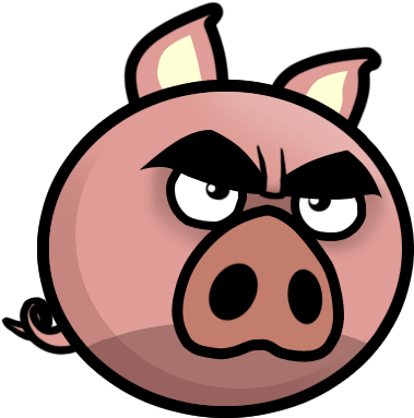 Angry Evil Pig Mascot - Evil Pig Head Cartoon (500x440)