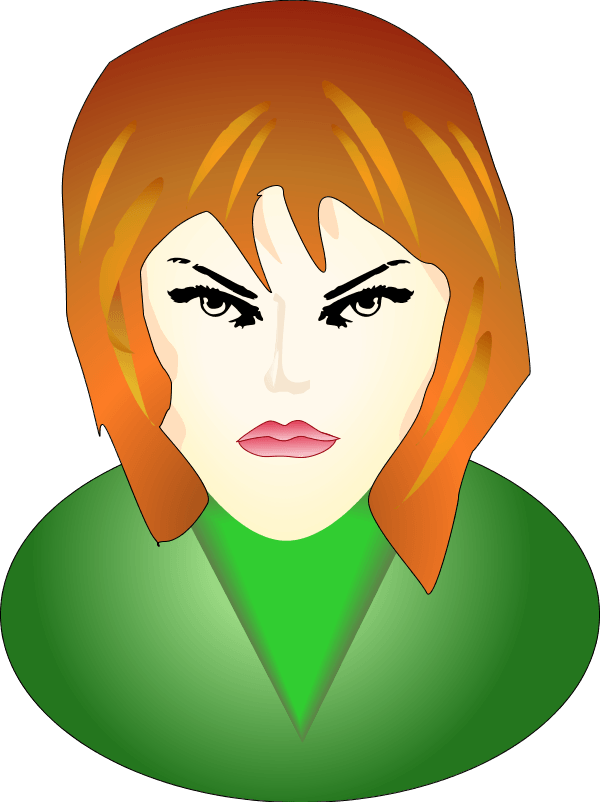 Angry Woman Clip Art At Clkercom Vector Online - Angry Girl Face Clip Art (600x802)