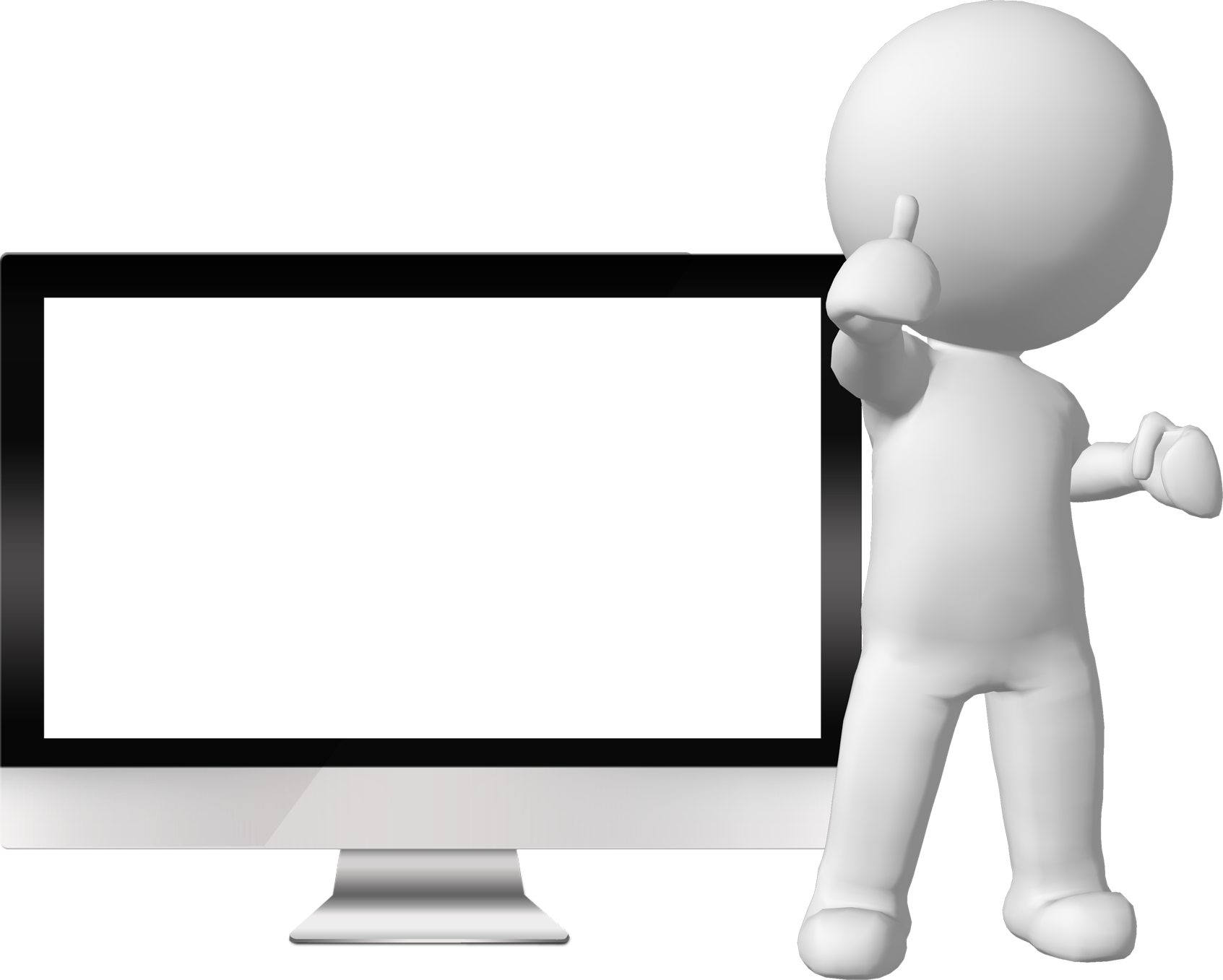 Man With Monitor 03 - 3d Man With Monitor (1693x1357)