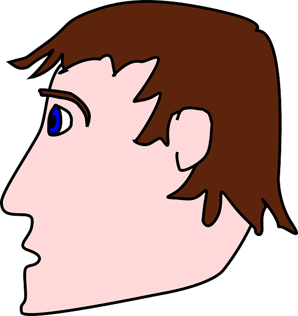 Head, View, People, Man, Profile, Silhouette, Face - Cartoon Head From The Side (603x640)
