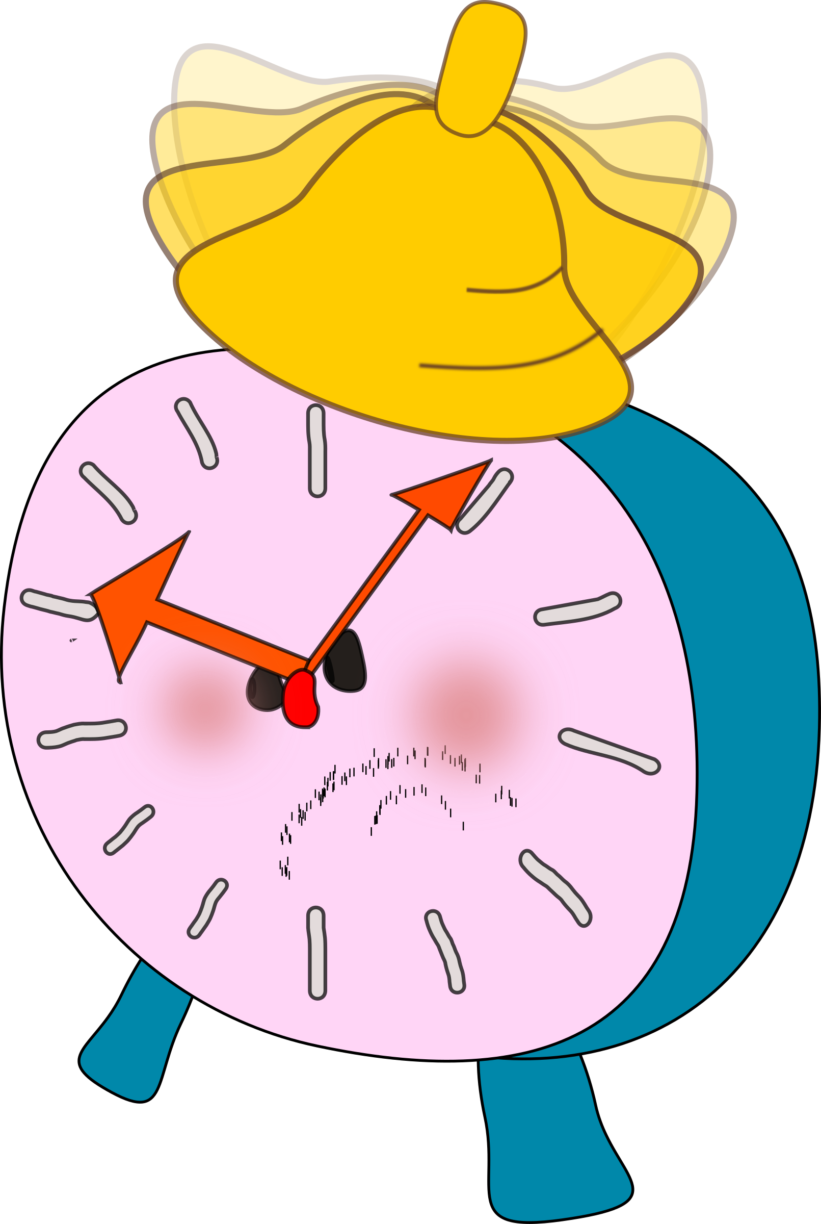 Free Alarm Clock Is Angry - Animated Alarm Clock Clipart (1611x2400)