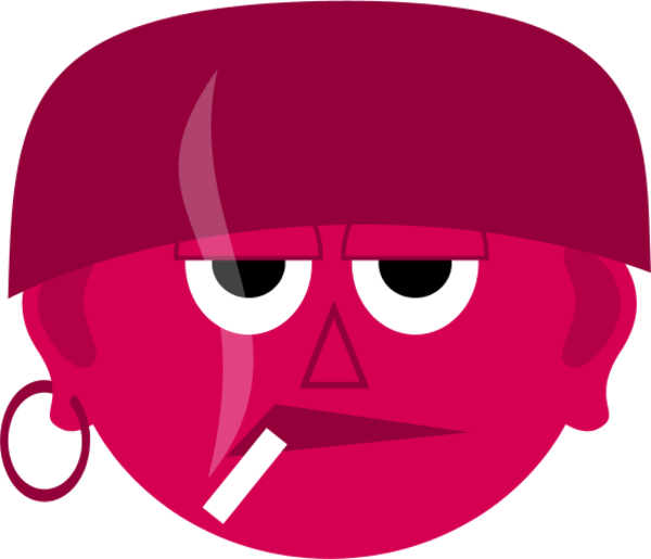 Man Face Bad Guy Smoking Clipart - Bad Guy (600x515)