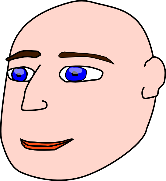 Free Vector Head Man Bald Clip Art - Bald Clip Art (546x595)