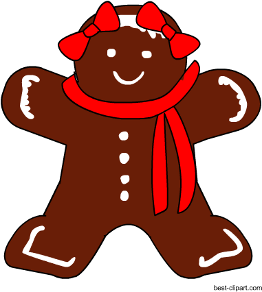 Cute Gingerbread Girl, Free Christmas Clip Art - Gingerbread Man (450x450)