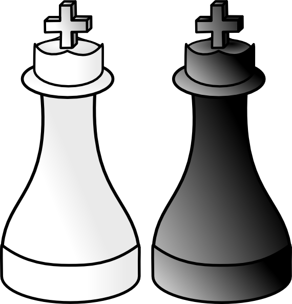 Free Vector Black And White Kings Clip Art - King Chess Black And White (570x593)