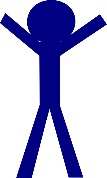 Blue Stick Figure Png (360x595)