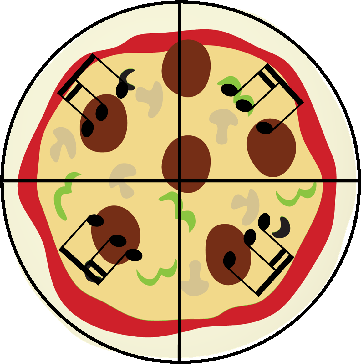 Made For Music Teachers - Musical Fractions Pizza (1163x1173)