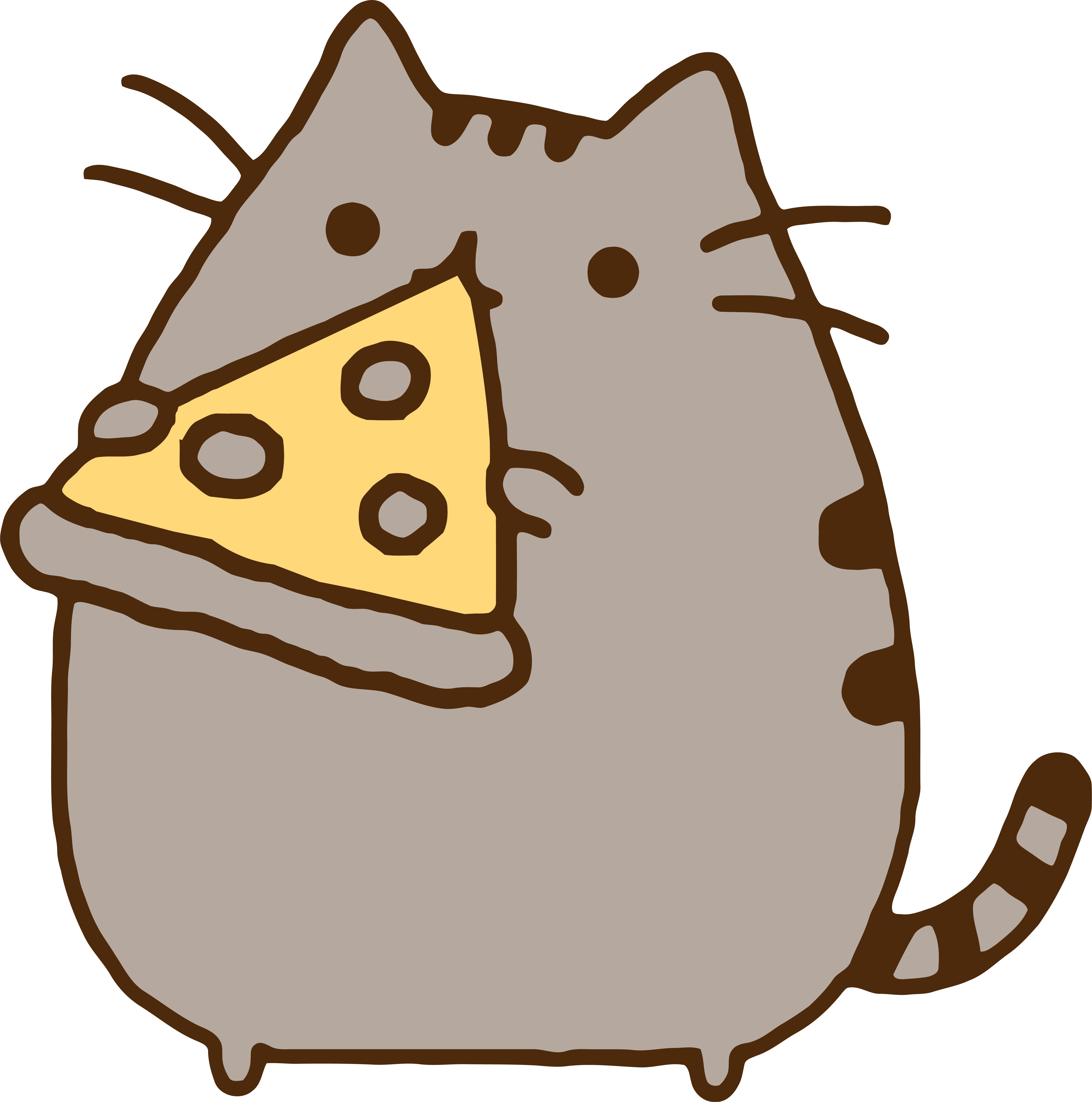 Eating Pizza Cat Clipart Png - Pizza Pusheen (5999x6052)