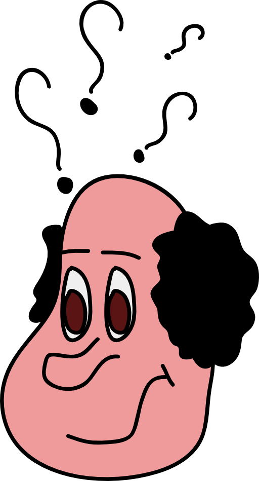 Clipart Bald Thinking Man 512x - صور شخص يفكر متحركه (512x949)