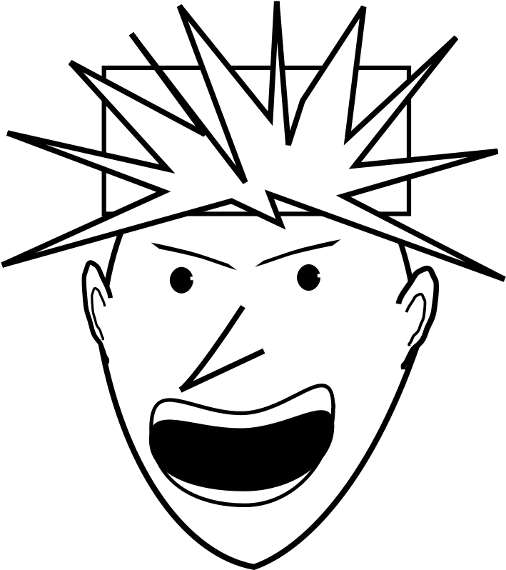 Angry Punk Dirk Struve - Clip Art Black And White Angry (800x800)