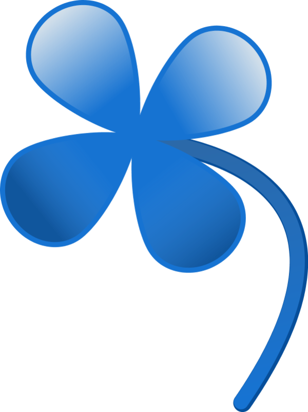 Other Popular Clip Arts - Blue 4 Leaf Clover (600x803)