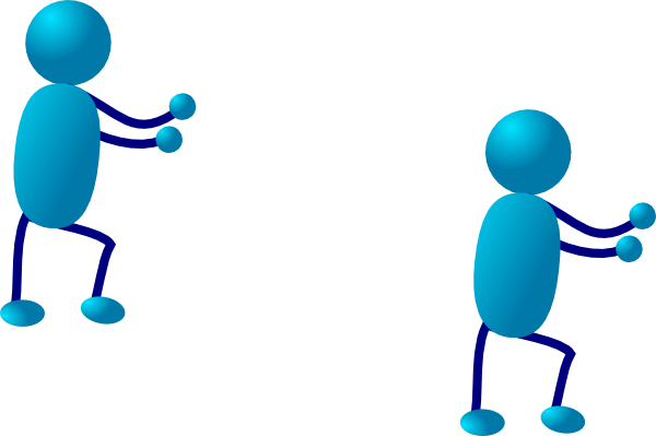 Blue Man Clip Art - Stick Man Running (600x399)
