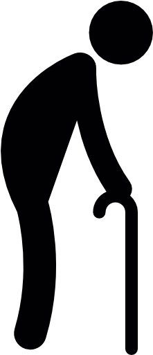 Old Man Walking With A Crutch Vector - Old Man Icon (512x512)