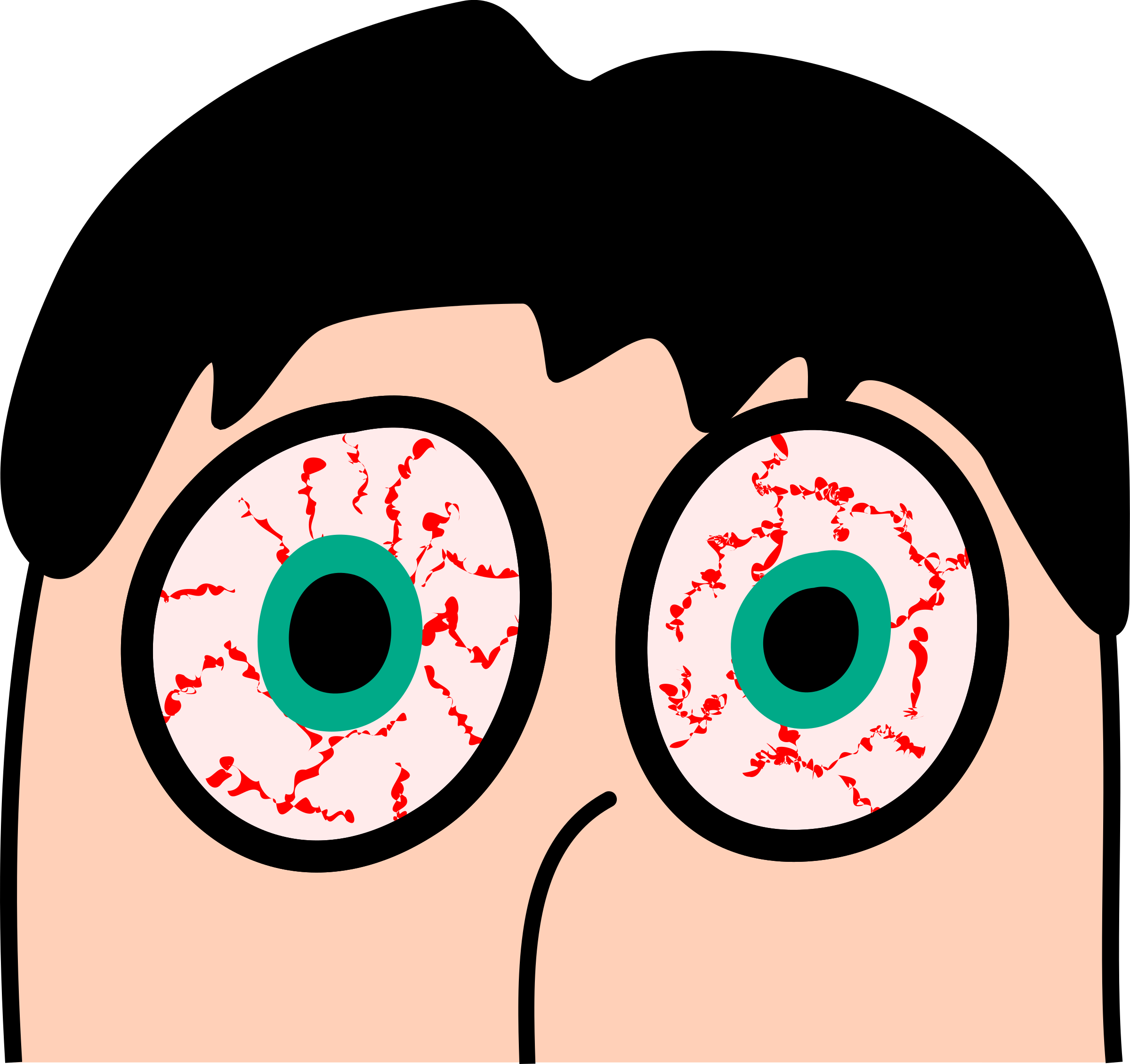 Tired Clipart Sleepless - Cartoon With Red Eyes.