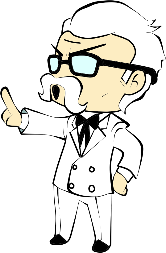 Chibi Colonel Sanders By Gushagashakun - Colonel Sanders Cartoon (538x820)