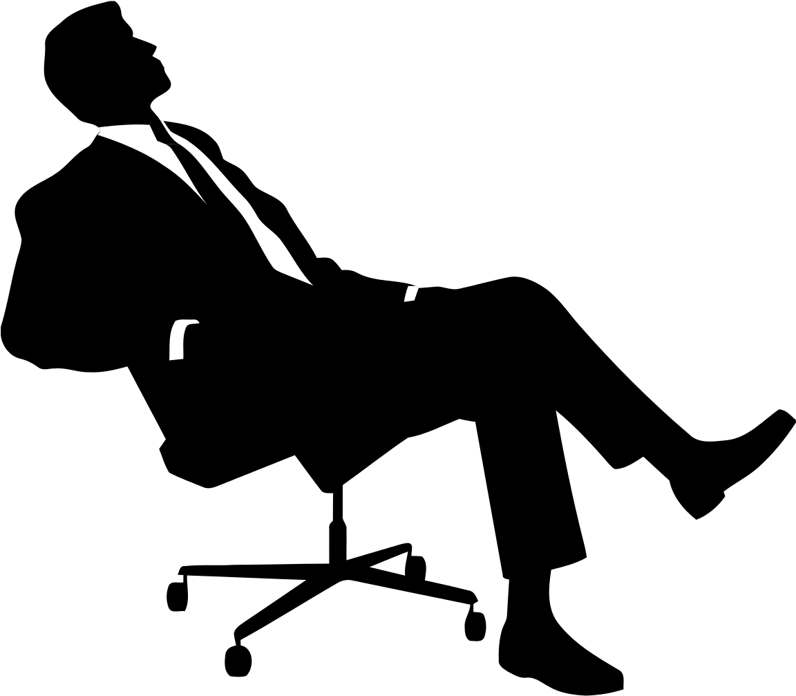 Work Man Sitting - Man In Chair Silhouette (1173x1024)