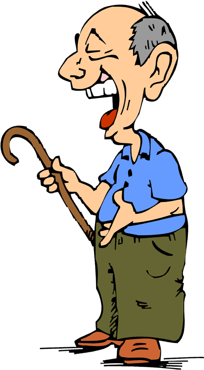 People Laughing Clipart - Old Man Laughing Cartoon (429x750)