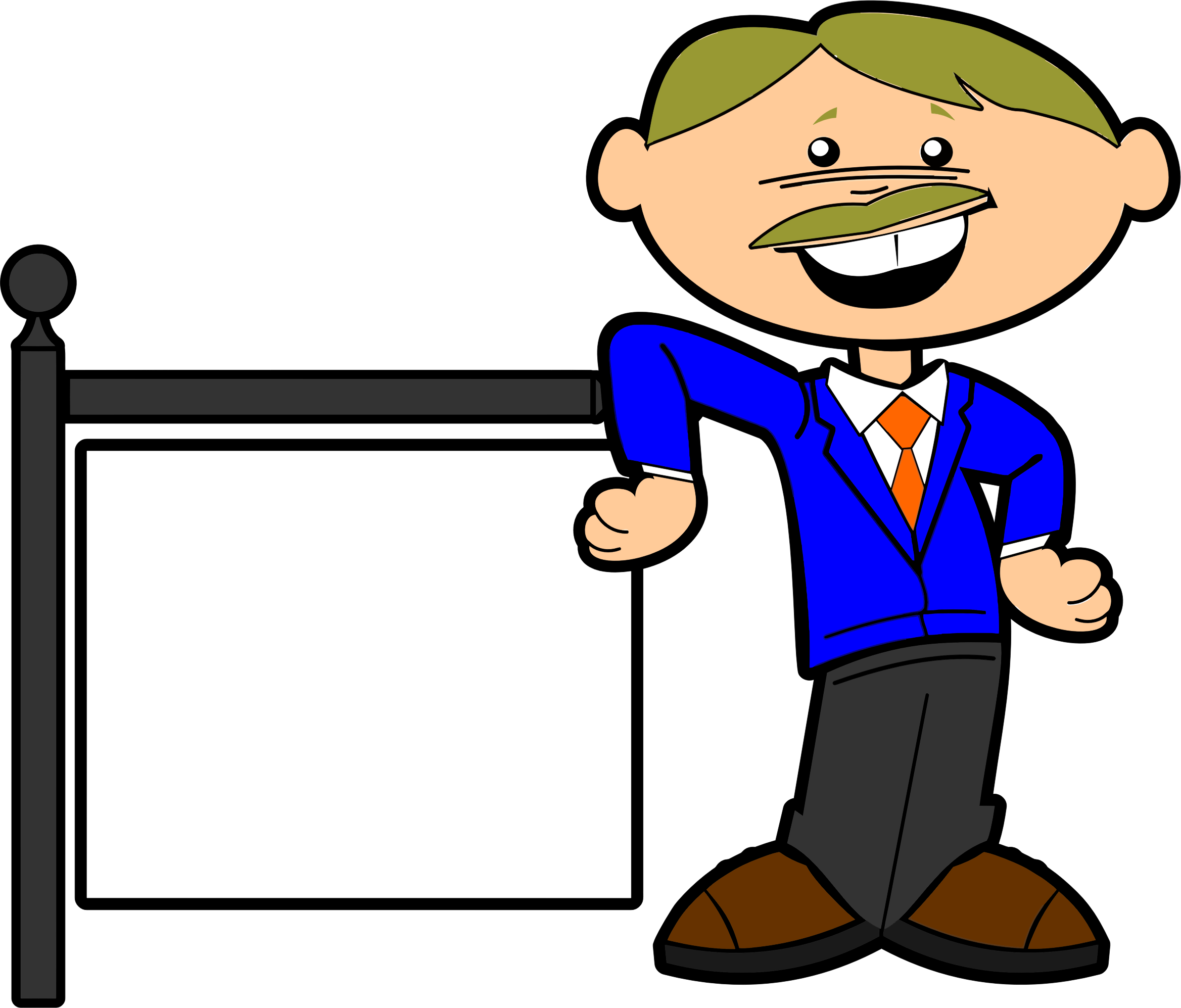 Big Image - Cartoon Man With Sign (2337x1995)