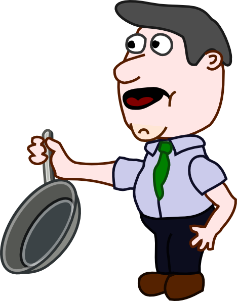 Man Holding Pan Clip Art - Holding A Pen Clipart (468x596)
