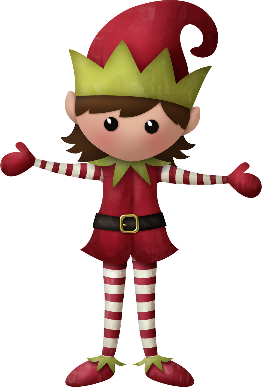 Christmas Girl Elf Clip Art - Christmas Girl Elf Clipart (875x1291)