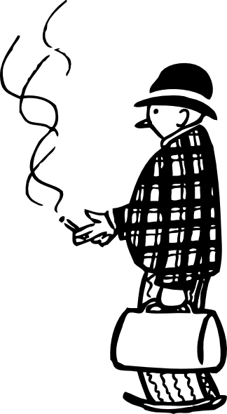 People Smoking Clipart Black And White (324x590)