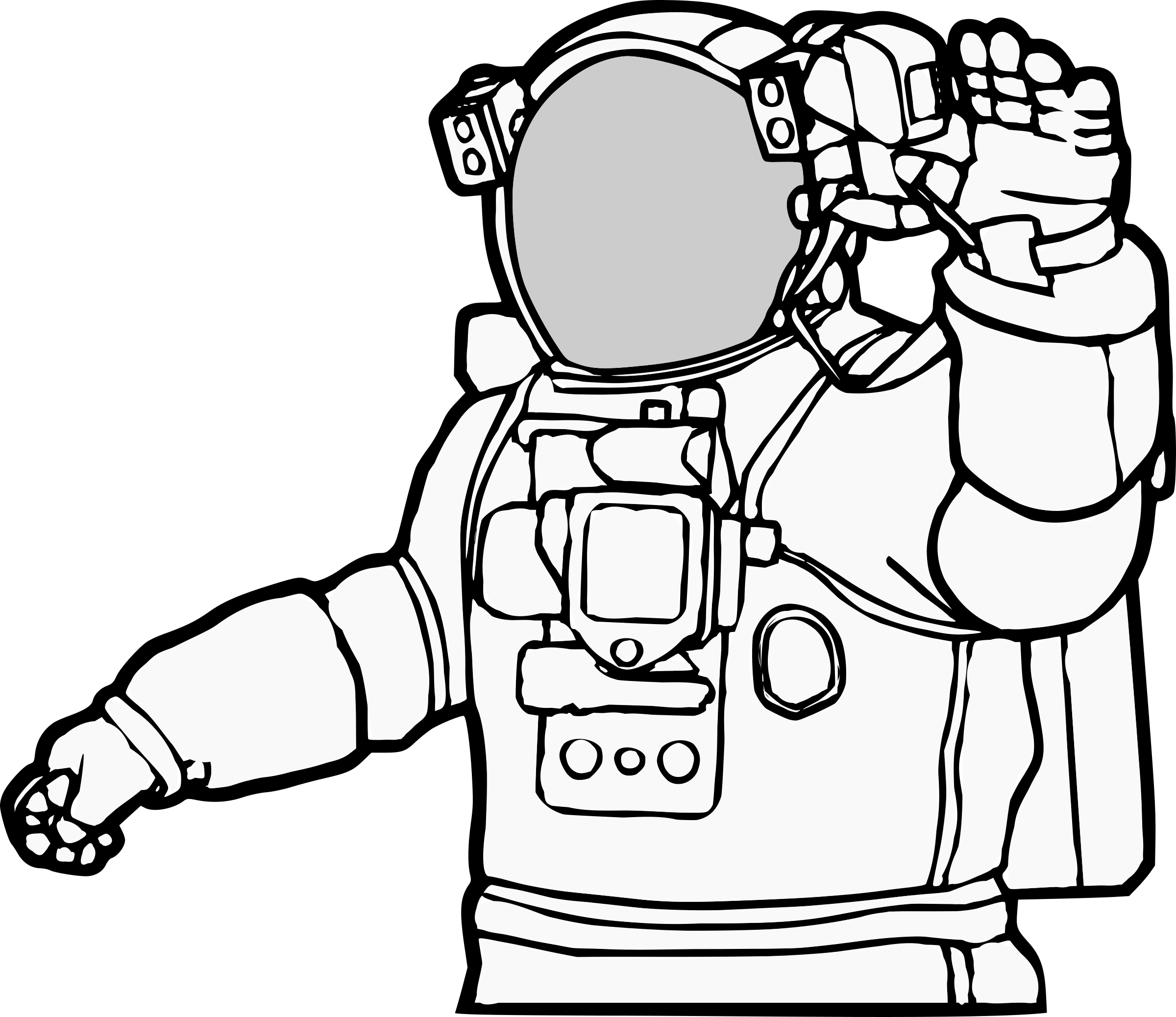 Big Image - Spaceman Clipart (2400x2076)