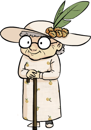Old Lady Comic Character - Nice Old Lady Cartoon (305x433)