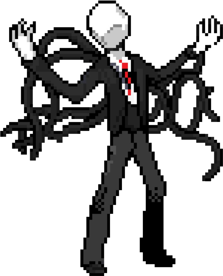 Slender Man Clipart Cute - Slender Man 8 Bits (812x985)