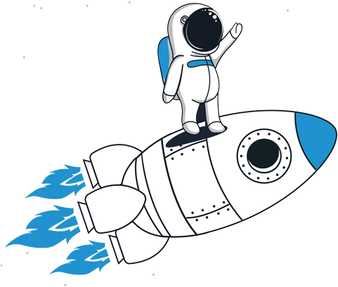 A Space Man On Top Of A Rocket Ship - A Space Man On Top Of A Rocket Ship (500x447)