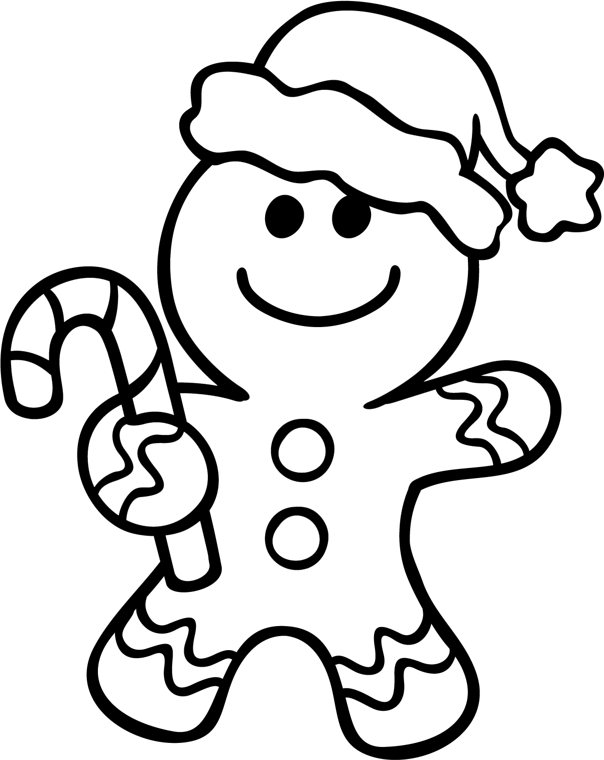 Gingerbread Man Coloring Pages - Color By Sight Word Christmas (1228x1540)